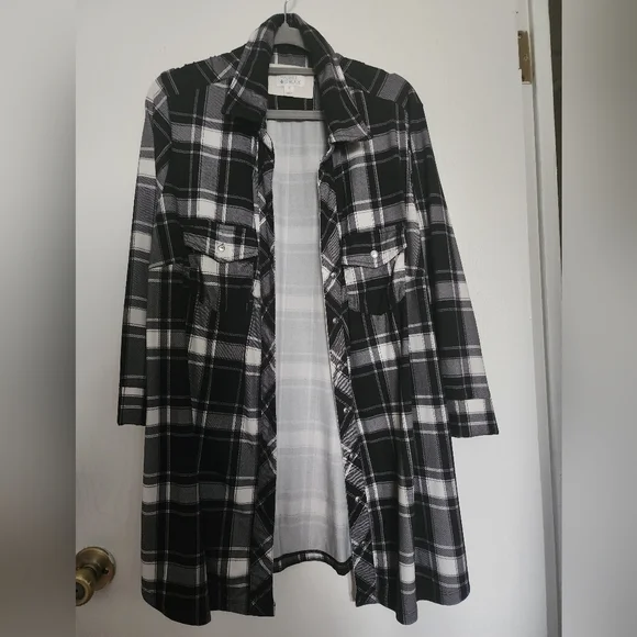 Plaid Button Down Flannel Knit Shirt 2X - Picture 5 of 5